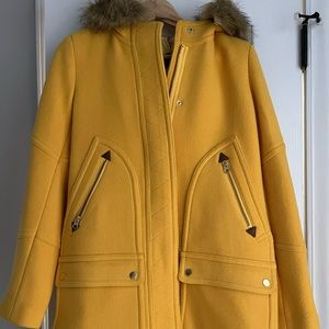 JCrew Italian Stadium jacket, sz 4 - with fur hood